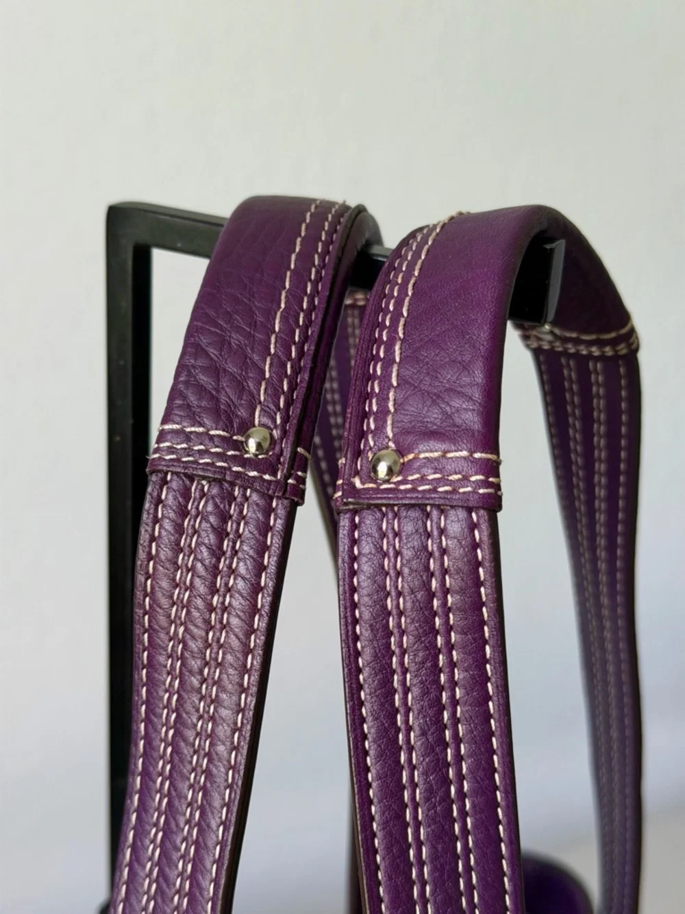 Coach Purple Hampton Y2k Pebbled Leather Tote Bag - Picture 7 of 14